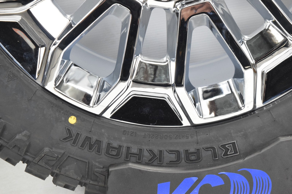 4 NEW 22” REPLICA Chrome Chevy Silverado 2500 3500 Wheels Rims Tires R/T 35"
