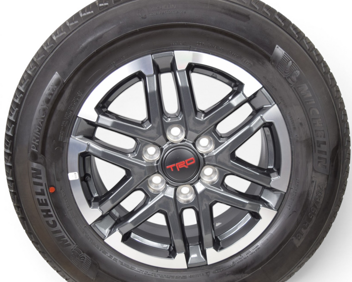 18" Toyota Tundra Sequoia 4Runner TRD OEM Gray Machin Wheels Rims Tires Michelin