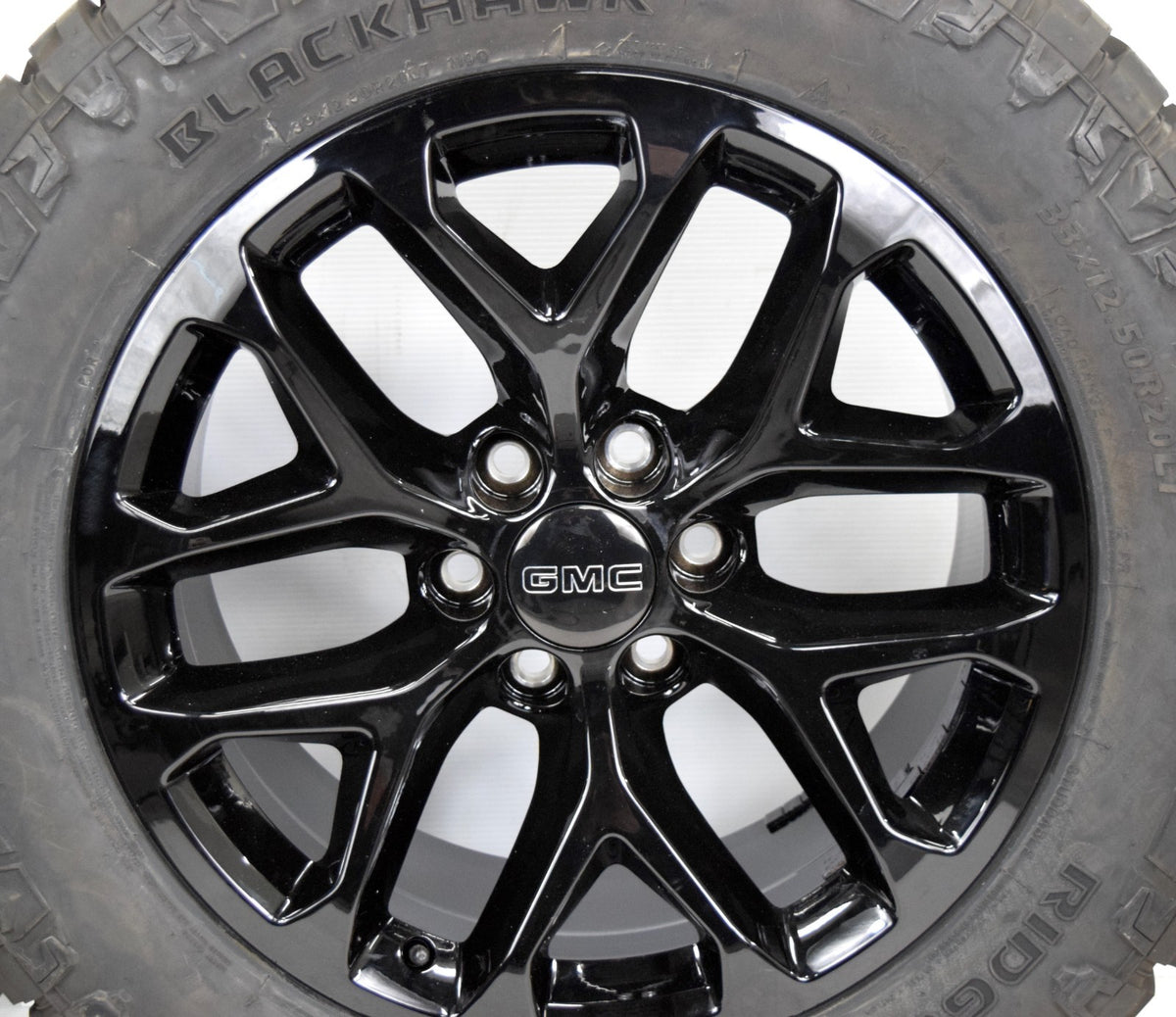 20" Gmc Sierra Yukon Replica Gloss Black Snowflake Wheels Rims Tires R/T 33"