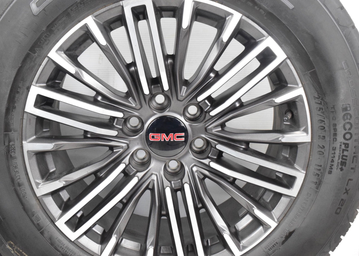 20" GMC Sierra Yukon Denali OEM Machined Charcoal Takeoff Wheels Rims Tires