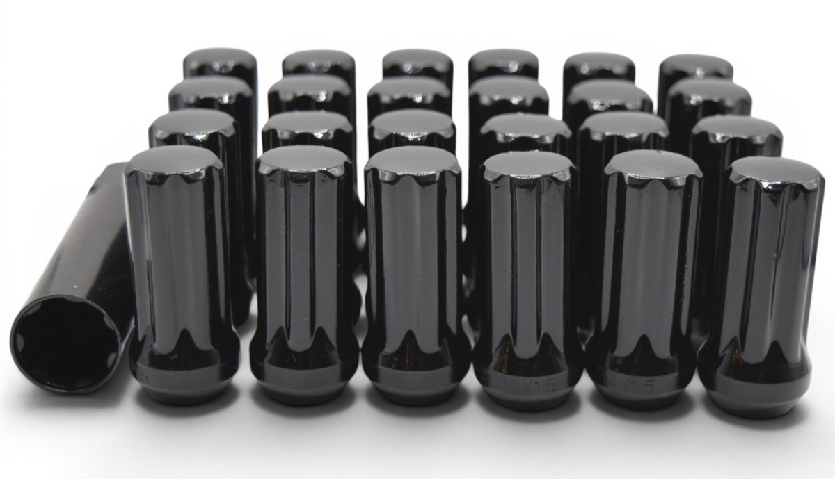 24pc M14x1.5 Black Spline Lug Nuts Key for 2015+ Ford F150 Expedition