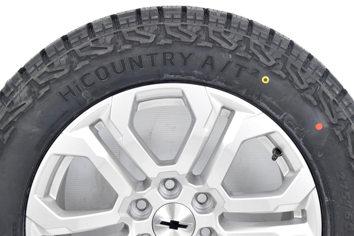 20" NEW Chevy Silverado Tahoe Silver OEM wheels rims tires Prinx A/T 275/60R20