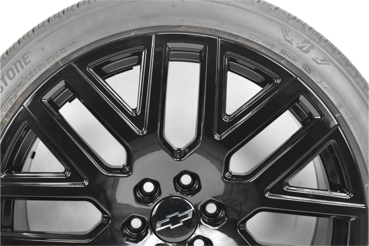 24" Chevy Silverado Tahoe Replica Gloss Black Wheels Rims Tires