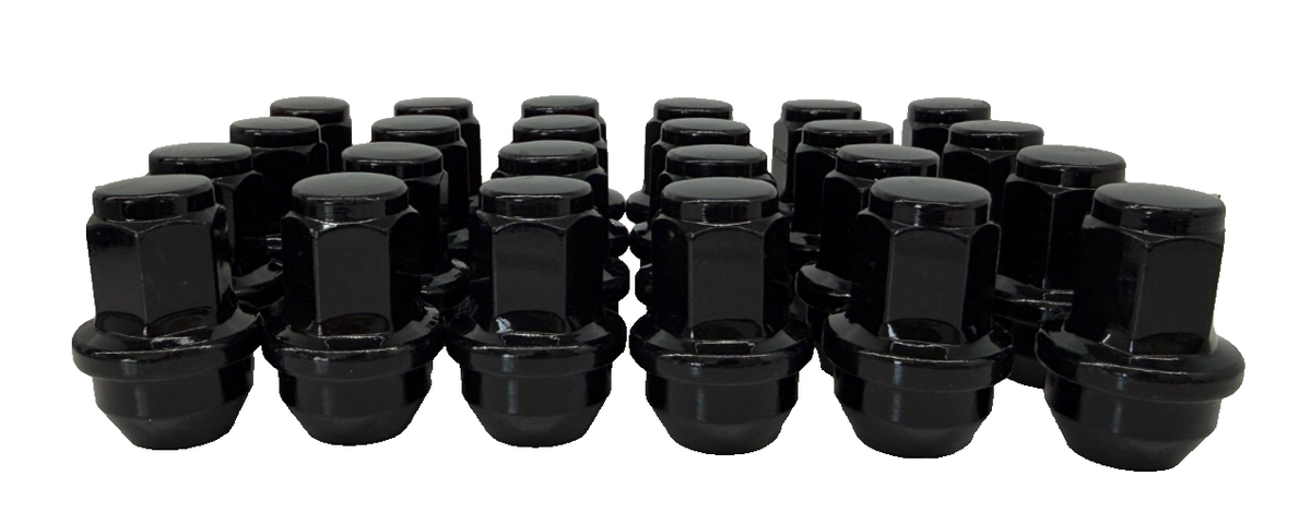 24pc M14x1.5 Black Lug Nuts 21mm Hex 45mm for 2015+ Ford F150 Expedition