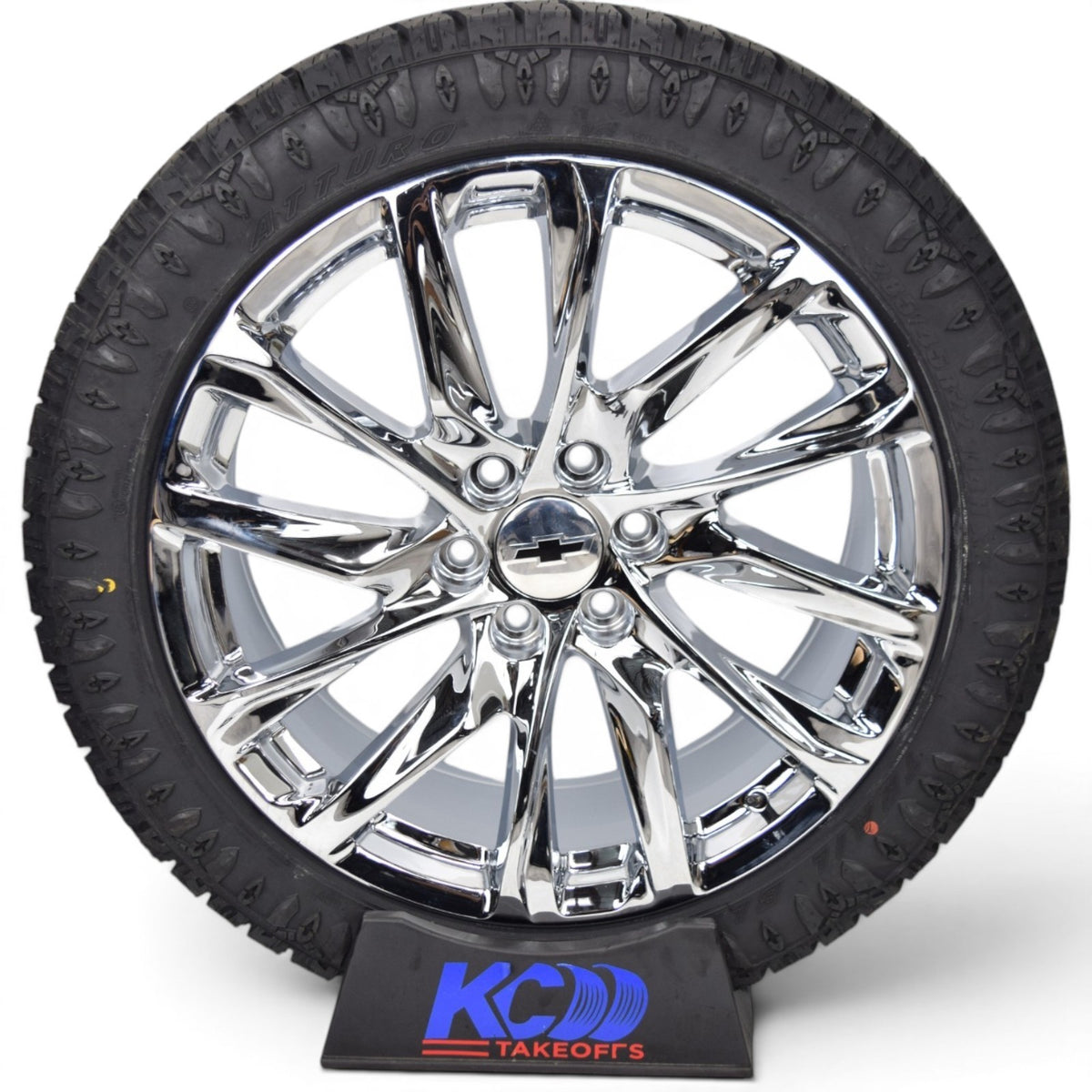 22" Chevy Silverado Tahoe Suburban Chrome Onyx Replica Wheels Rims Tires ATS