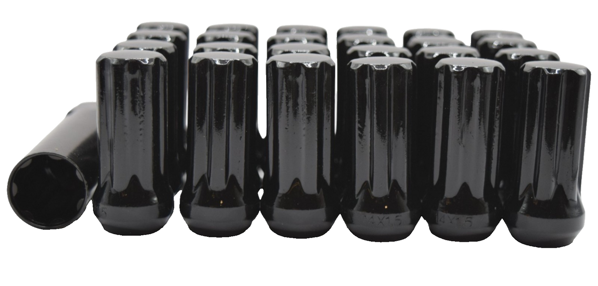 24pc M14x1.5 Black Spline Lug Nuts Key for Silverado Sierra Tahoe Yukon
