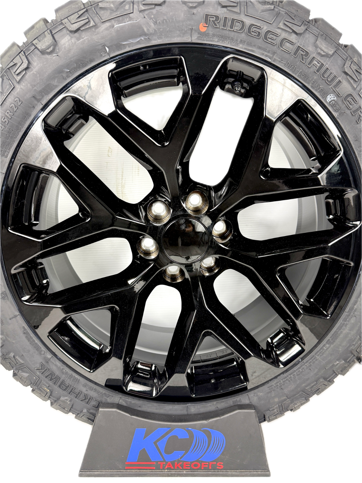 22" Chevy Silverado Tahoe Replica Gloss Black Snowflake Wheels Rims Tires R/T 33