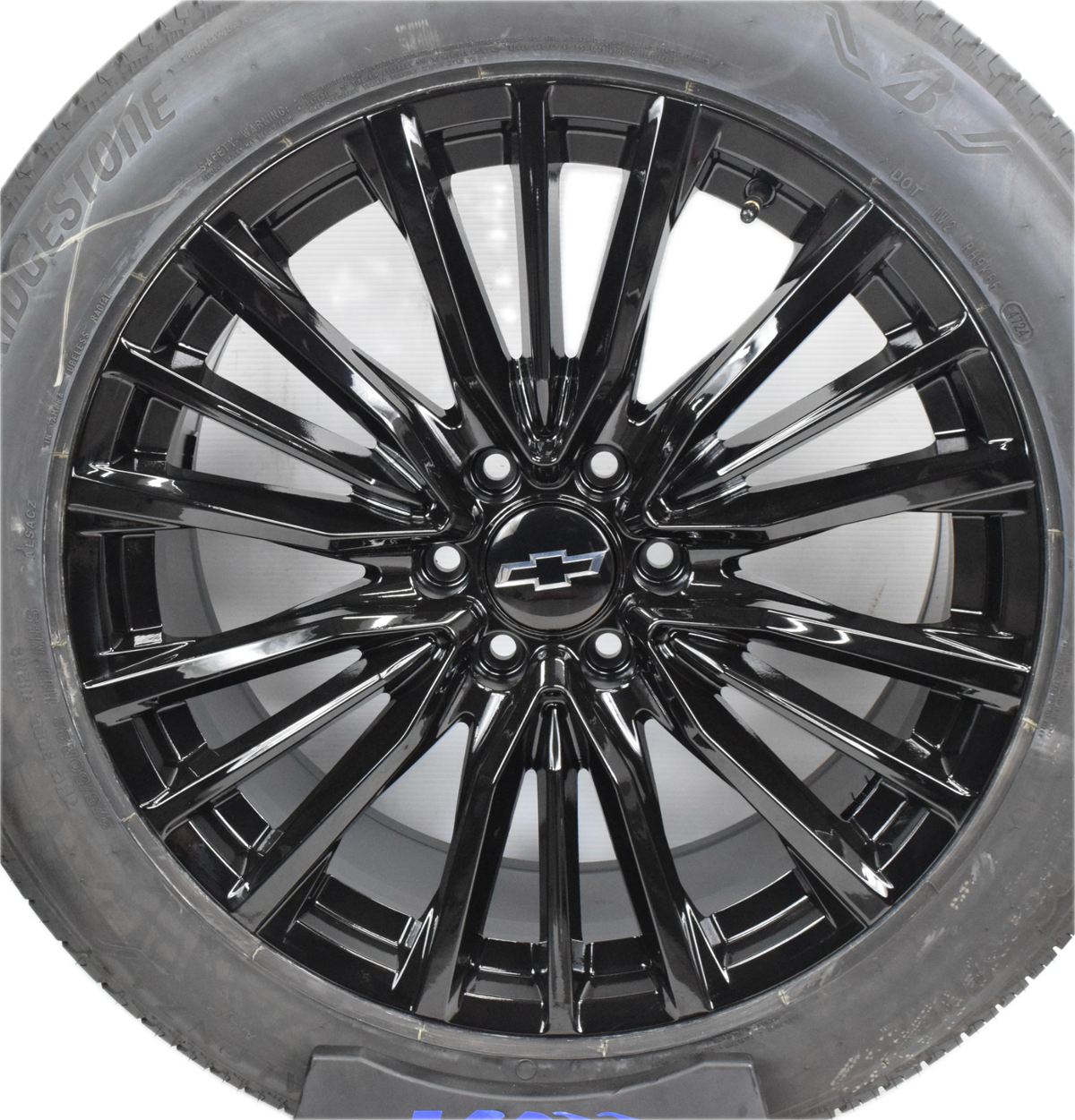 22" Chevy Silverado Escalade V Style Replica Gloss Black Wheels Rims Tires TPMS