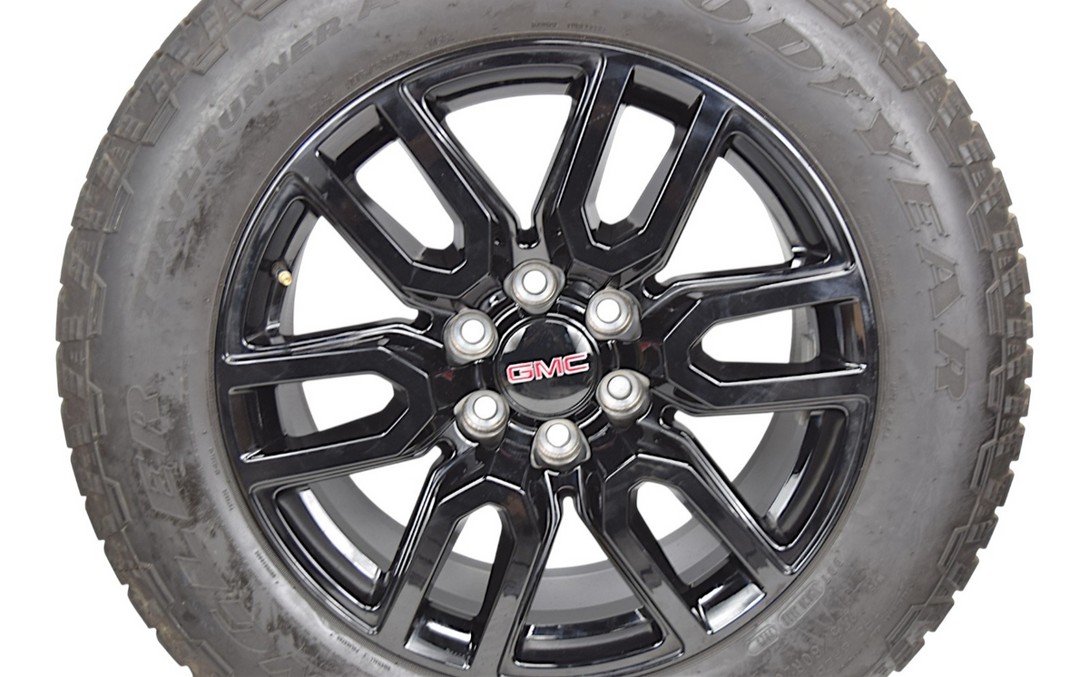 20" GMC Sierra Yukon AT4 Black/Machined Chevy Silverado OEM wheels rims tires
