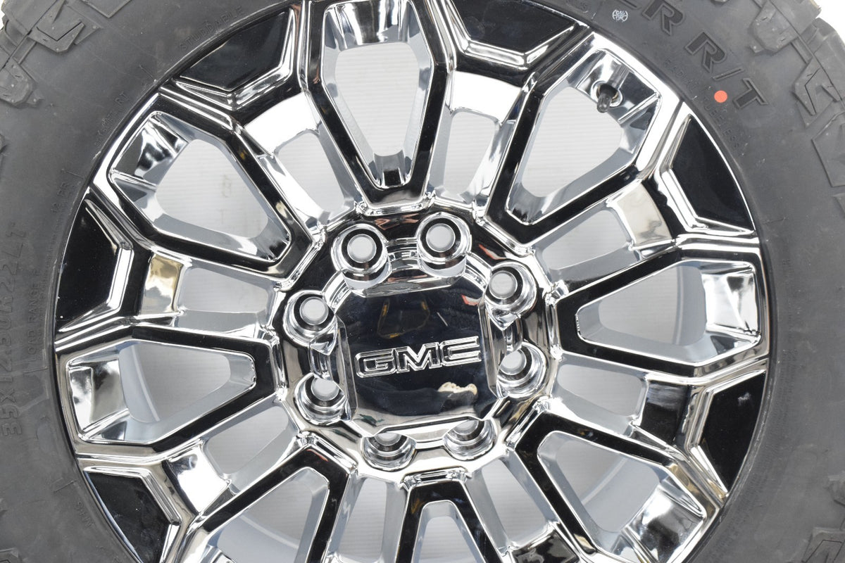 4 NEW 22” REPLICA Chrome GMC Sierra 2500 3500 Wheels Rims Tires R/T 35"