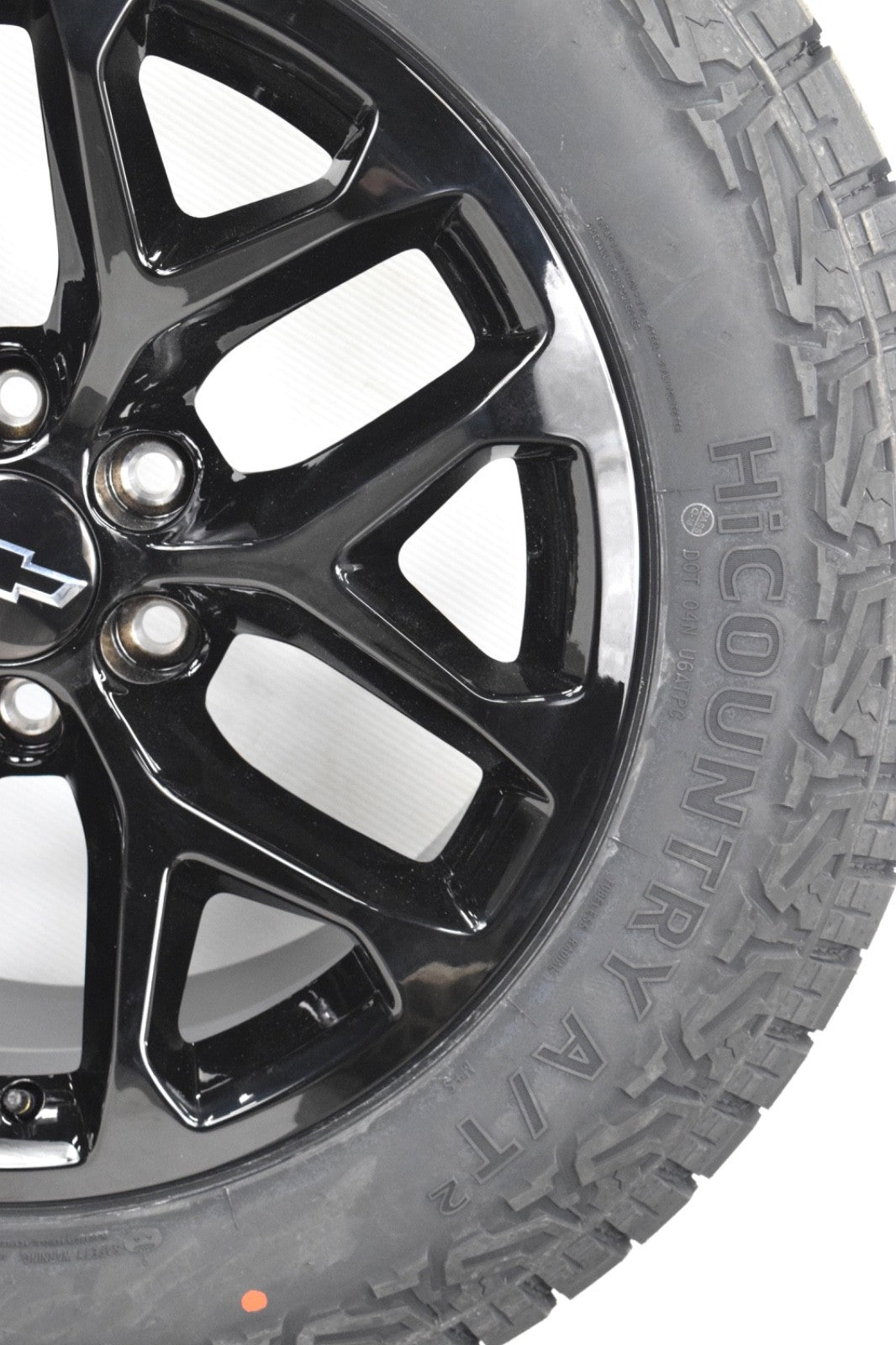 20" Chevy Silverado Tahoe Replica Gloss Black Snowflake Wheels Rims Tires A/T PX