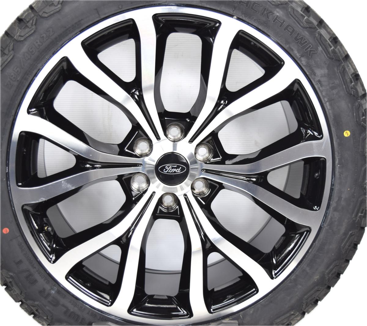 22" Ford F150 Replica Black Machined Expedition Wheels Rims Tire F150 AT
