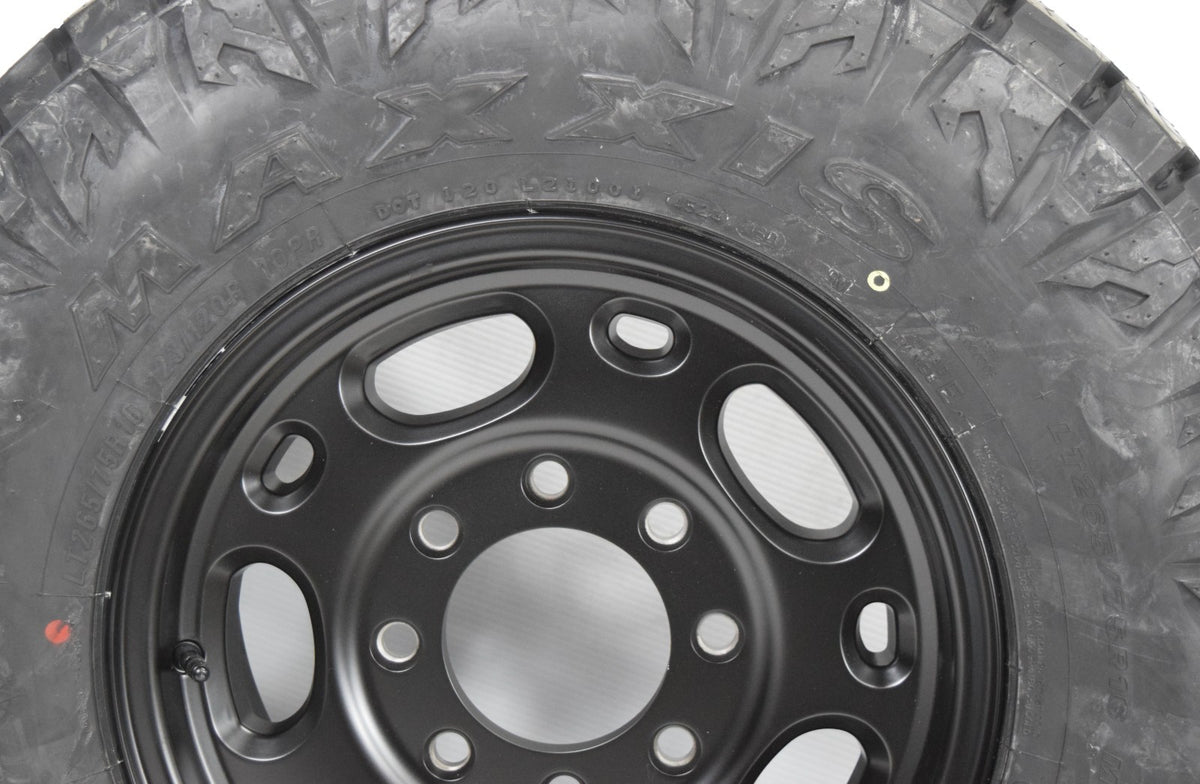 16" Chevy Silverado Suburban GMC Sierra Satin Black 8x165 Wheels Rims Tires