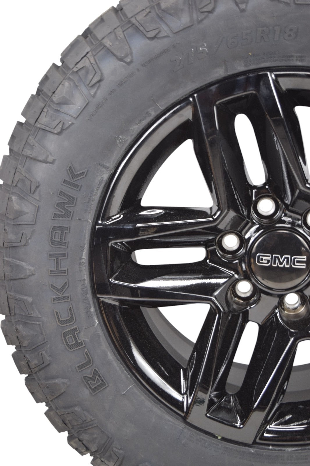 18" REPLICA Gloss Black GMC Sierra Yukon Wheels Rims Tires Blackhawk R/T