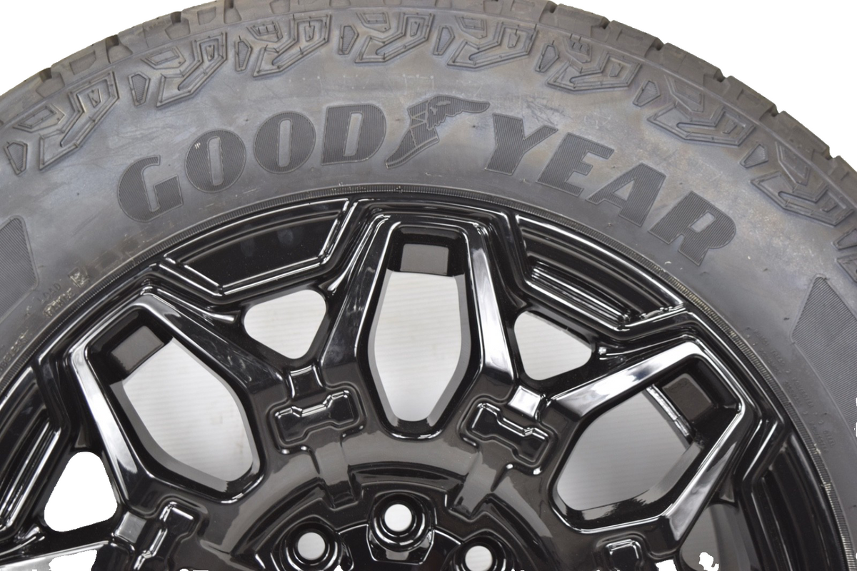 22" Gloss Black Hummer EV HEV 2500 OEM 8x165 Wheels Rims Tires Goodyear 14094