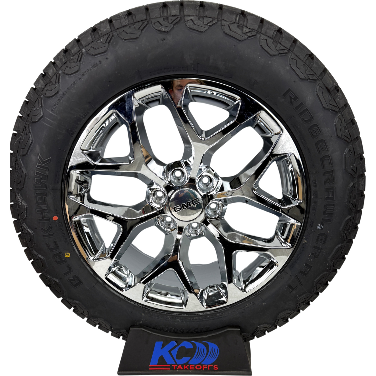 20" Gmc Sierra Yukon Replica Gloss Black Snowflake Wheels Rims Tires BHK A/T
