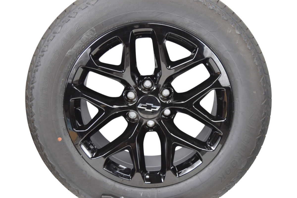 20" Chevy Silverado Tahoe Gloss Black Snowflake Wheels Rims Tires Hankook
