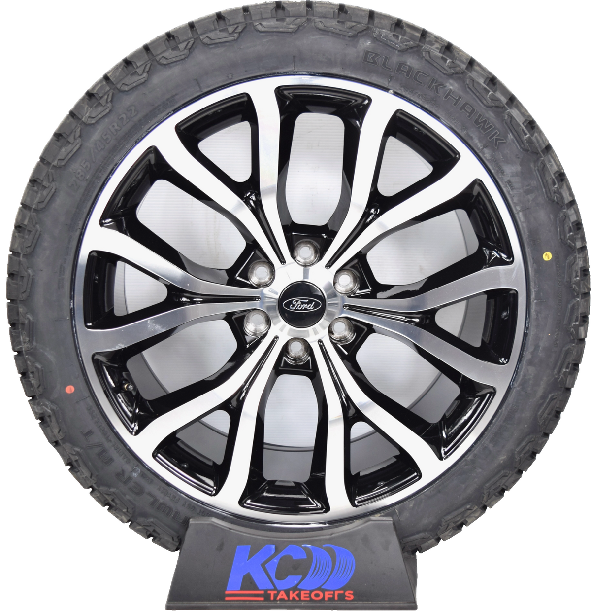 22" Ford F150 Replica Black Machined Expedition Wheels Rims Tire F150 AT