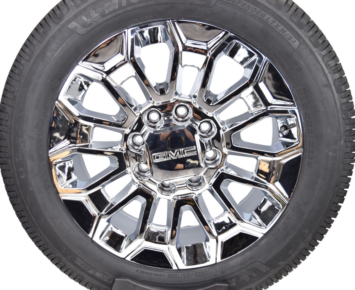 22” REPLICA Chrome GMC Sierra HD 2500 3500 Wheels Rims Tires 8x180 Michelin