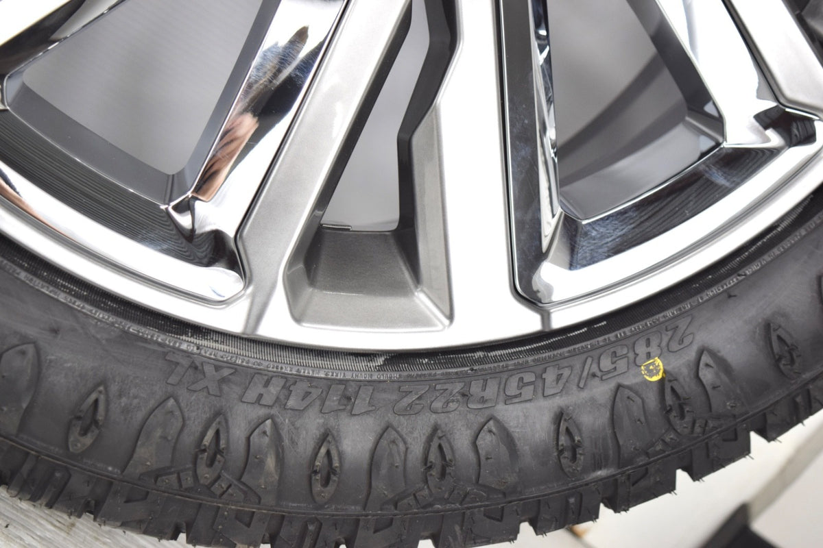22" Chevy Silverado Tahoe OEM Silver and Chrome Rims Wheels Tires 23377419 ATS