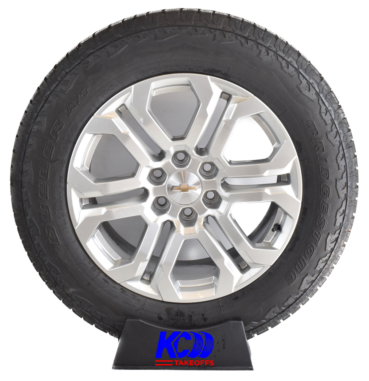 20" NEW Chevy Silverado Tahoe Silver OEM wheels rims tires 275/60R20 Bridgestone