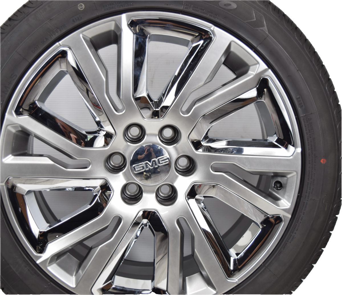 22" GMC Sierra Yukon Denali OEM Silver and Chrome Rims Wheels Tires 23377419 AZ