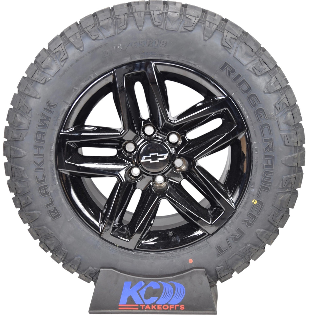 18" REPLICA Gloss Black Chevy Silverado Tahoe Wheels Rims Tires Blackhawk R/T