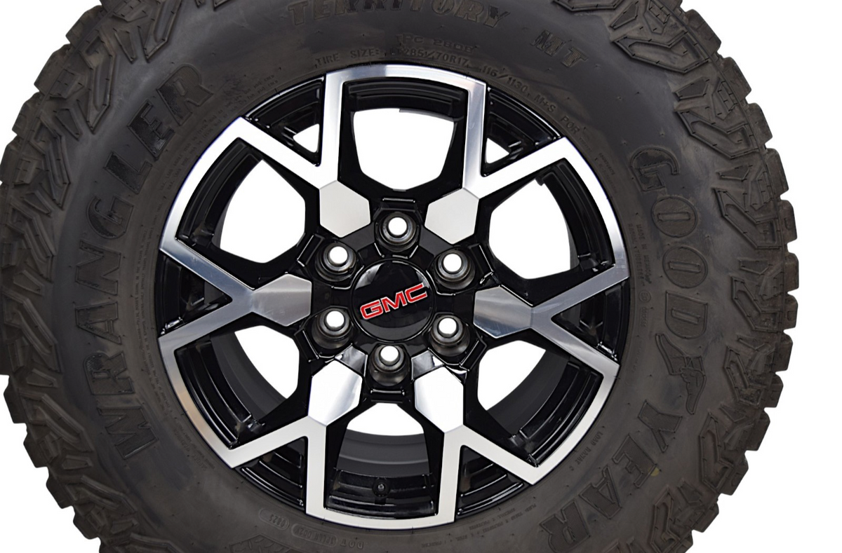 17” GMC Canyon Black Machined Factory OEM Wheels Rims Tires 2023-2027