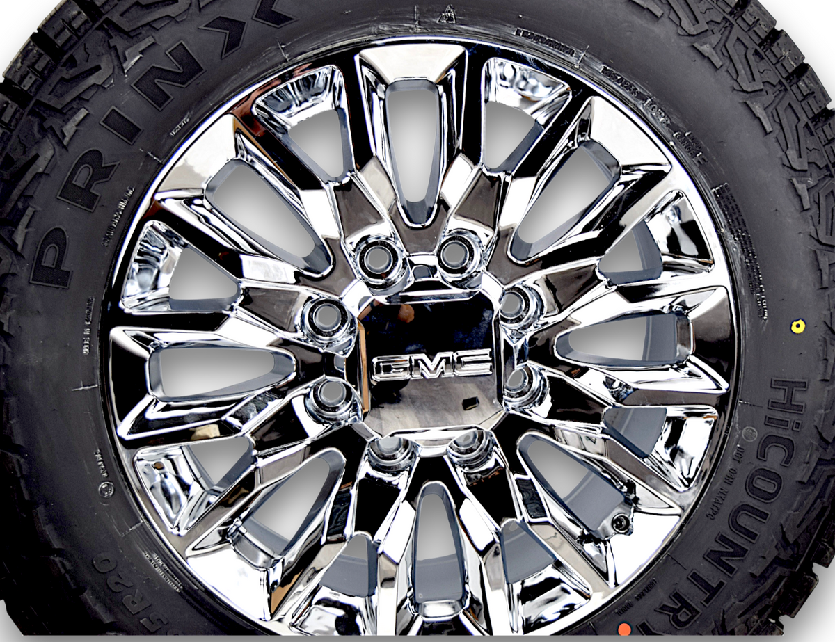 20" GMC Sierra HD 2500 3500 Chrome Replica Wheels Rims Tires Prinx A/T