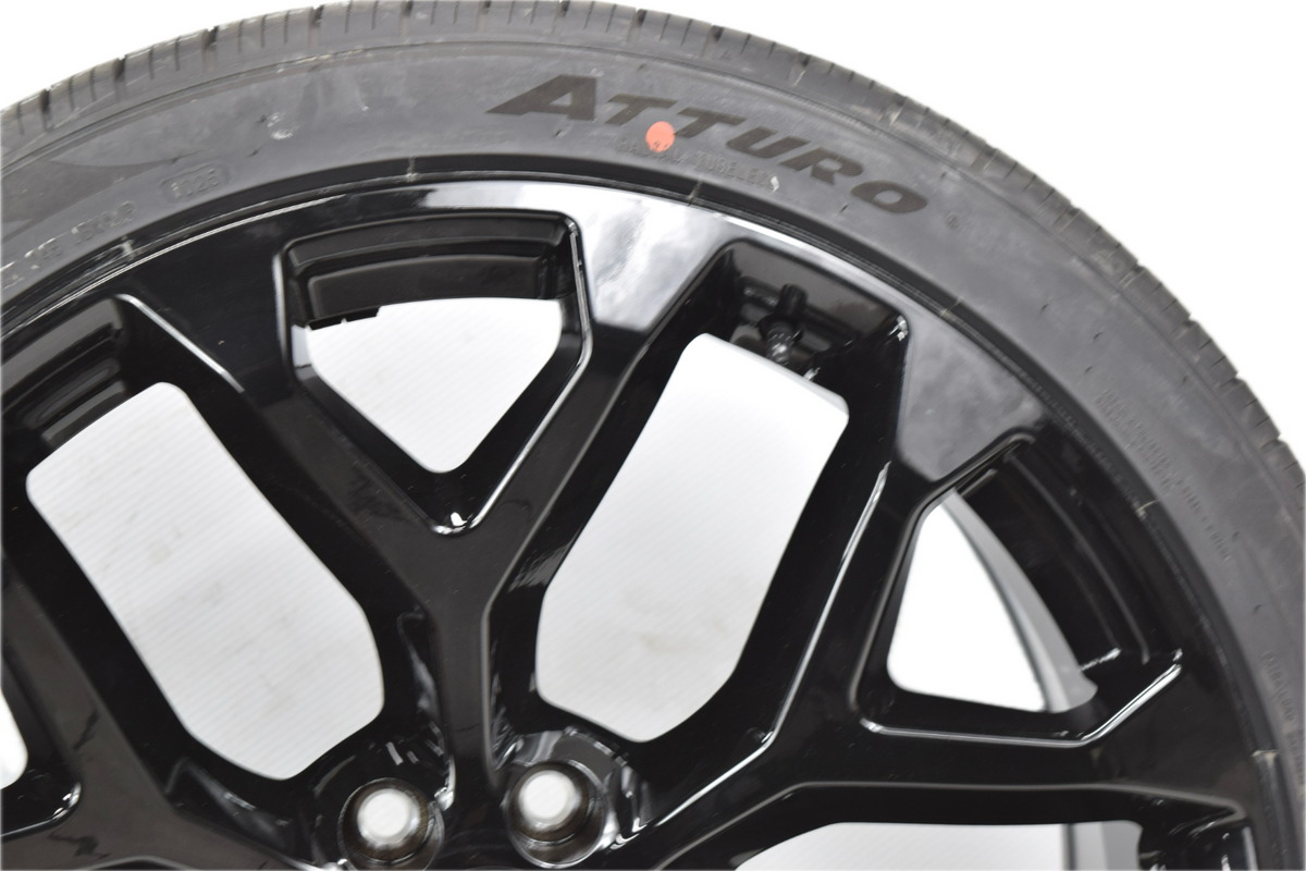 24" GMC Sierra Yukon Replica Gloss Black Snowflake Wheels Rims Tires 295/35R24 A