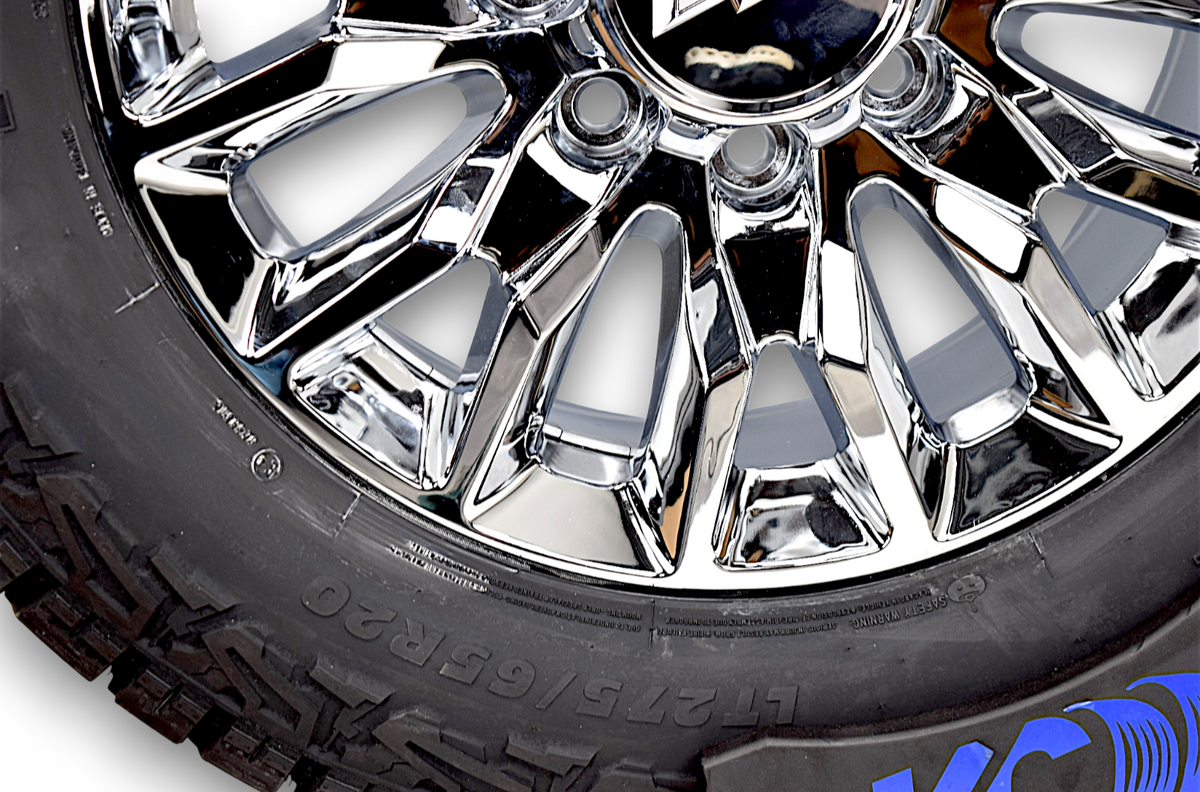 20" Chevy Silverado HD 2500 3500 Chrome Replica Wheels Rims Tires Prinx A/T