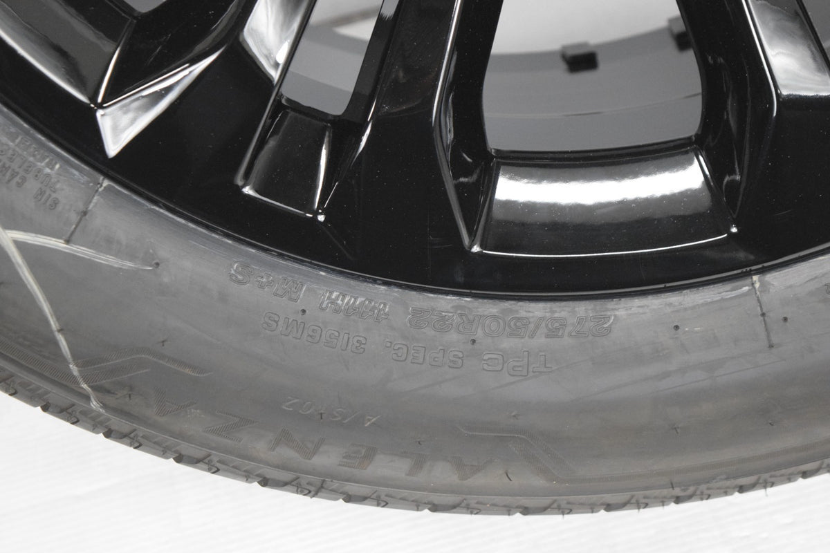 22" Chevy Silverado Split 7 Tahoe Replica Gloss Black Wheels Rims Tires  W/TPMS