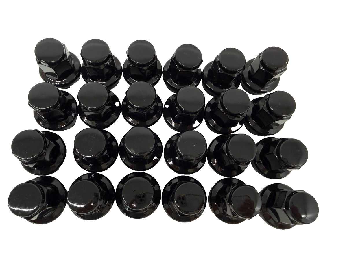 24pc M14x1.5 Black Lug Nuts 21mm Hex 45mm for 2015+ Ford F150 Expedition