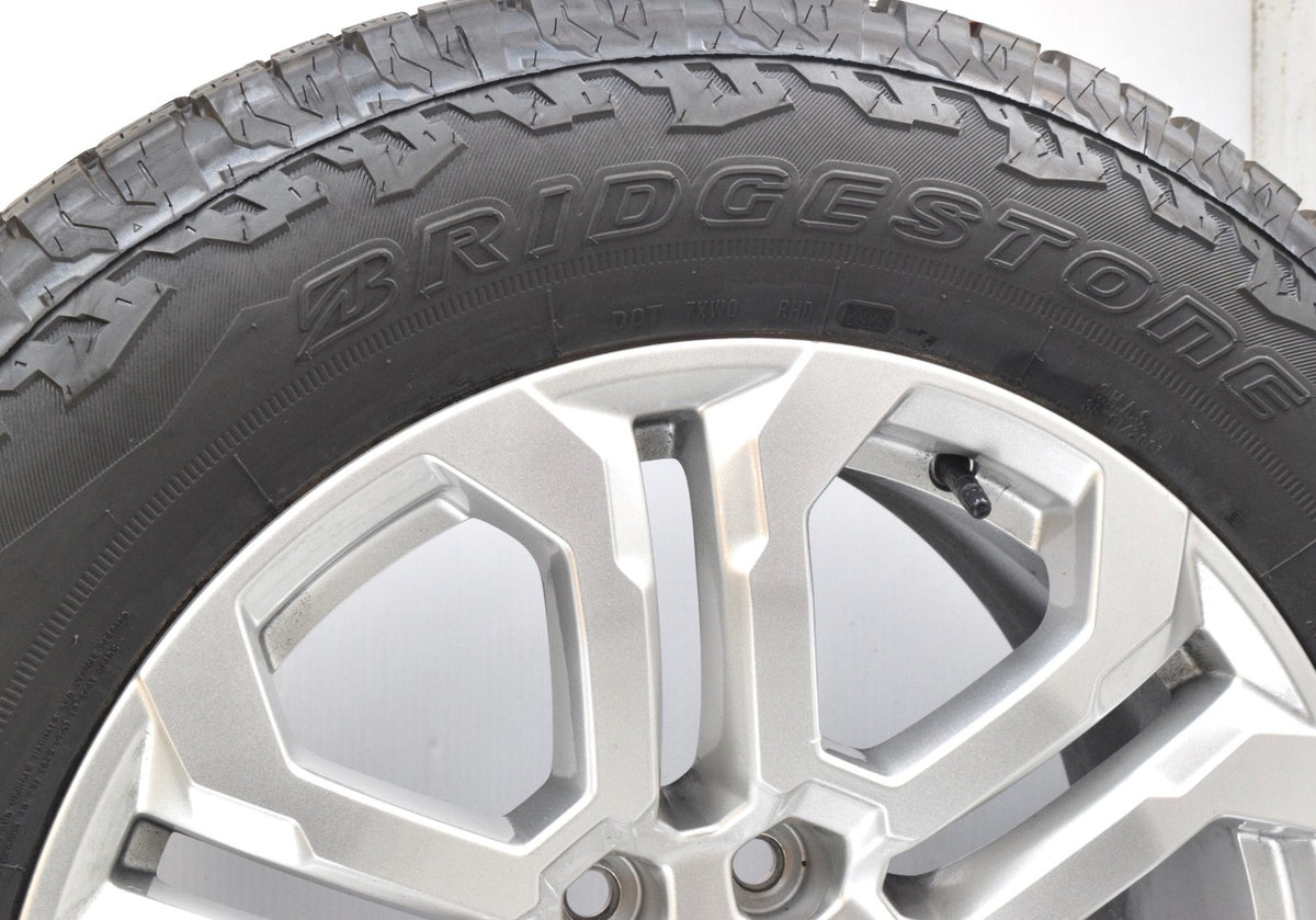 20" NEW Chevy Silverado Tahoe Silver OEM wheels rims tires 275/60R20 Bridgestone