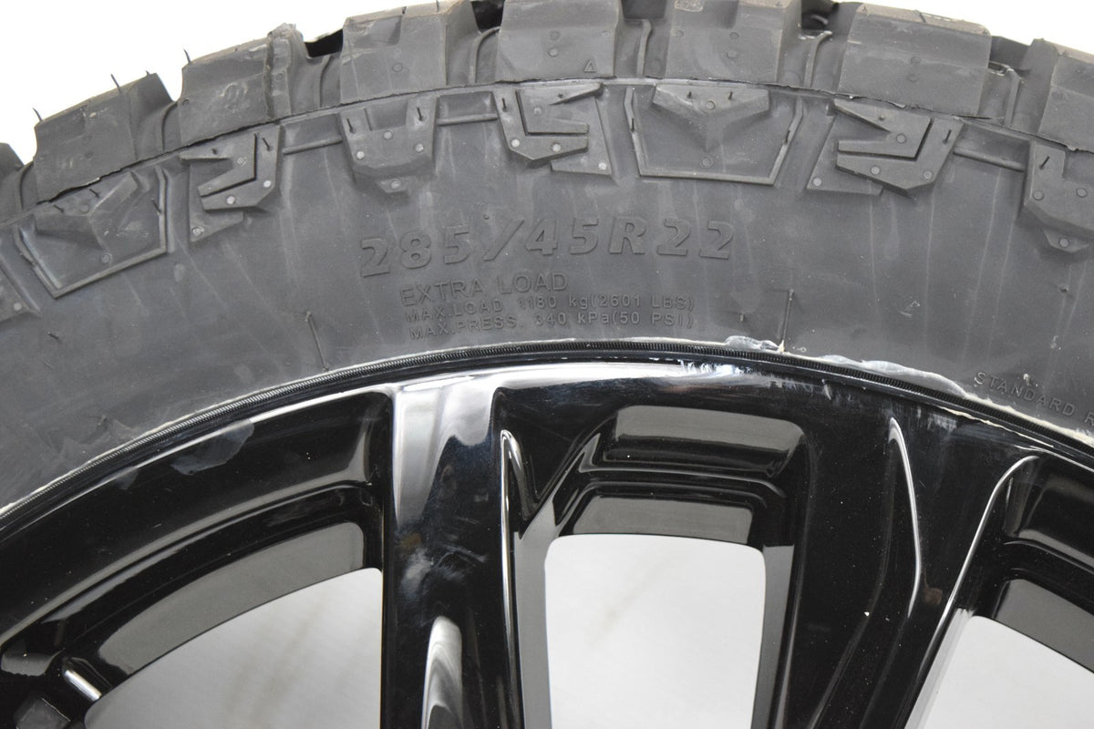 22" Chevy Silverado Tahoe Glossy BLACK ONYX REPLICA Wheels Rims Tires R/T