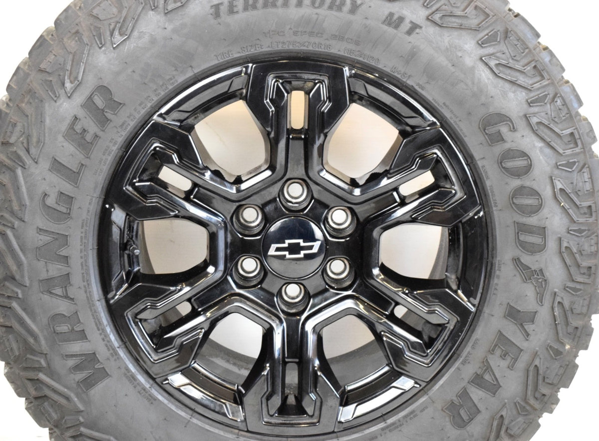18" Chevy Silverado ZR2 GMC Sierra OEM wheels rims tires Goodyear MT 2026