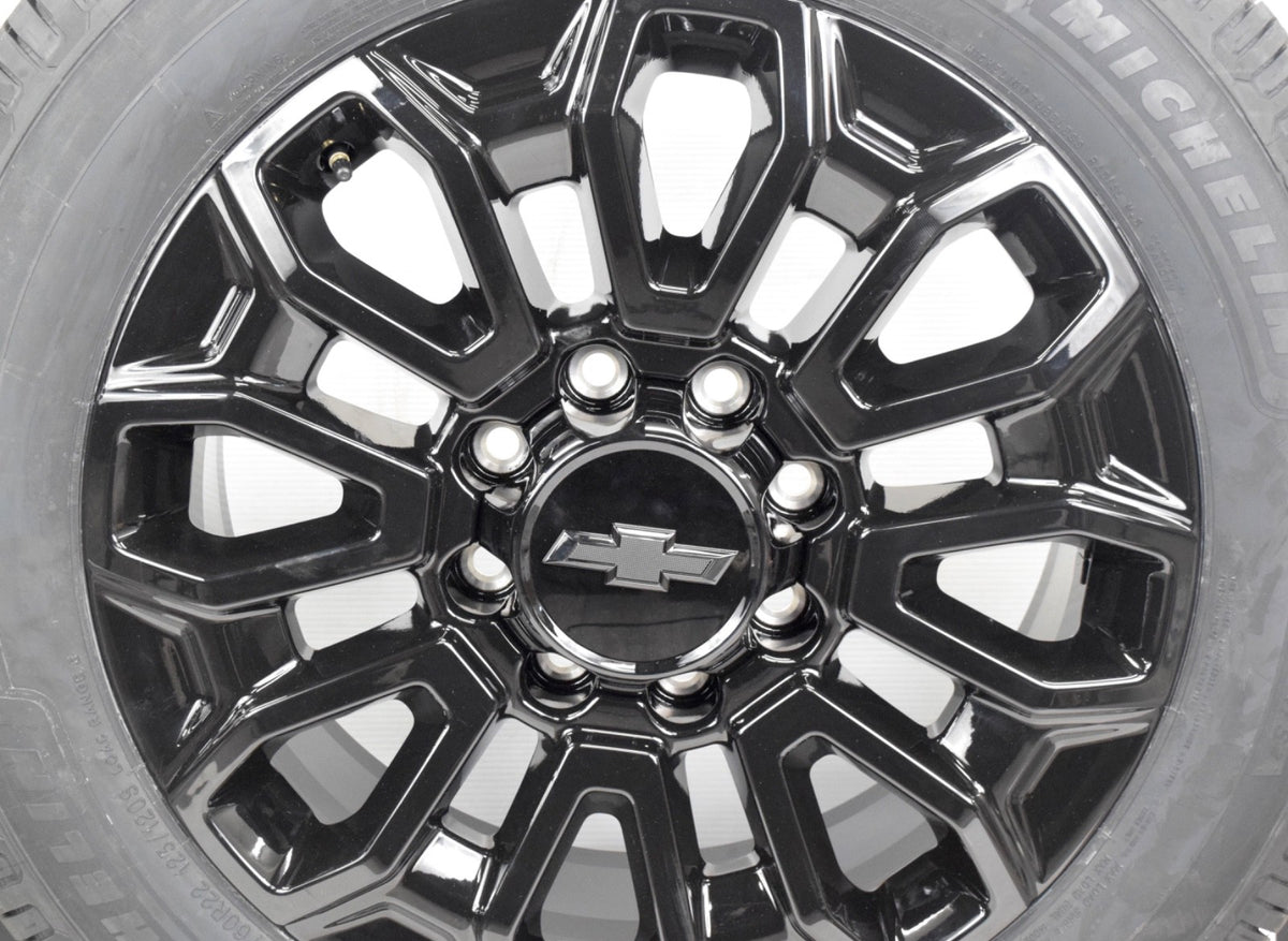 22" REPLICA Gloss Black Chevy Silverado HD 2500 3500 Wheels Rims Michelin