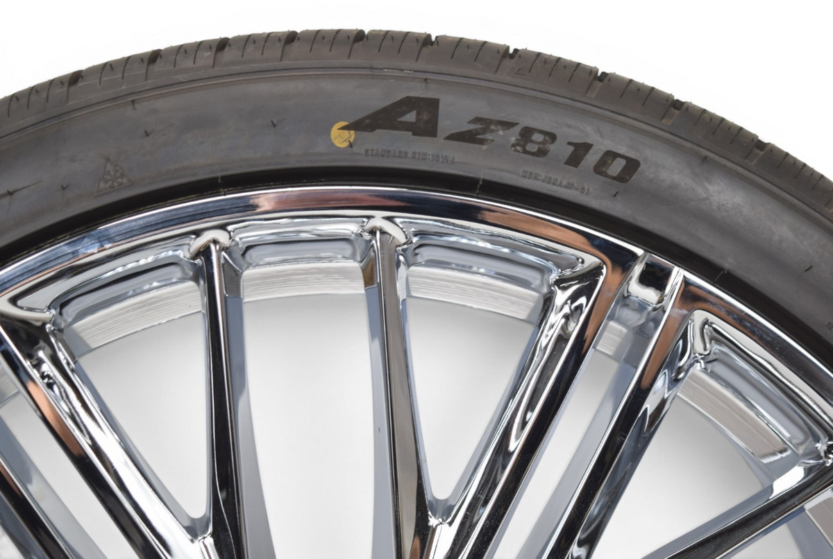 24" Chevy Silverado Tahoe Chrome ZL1 Replica Wheels Rims Tires Atturo AZ810