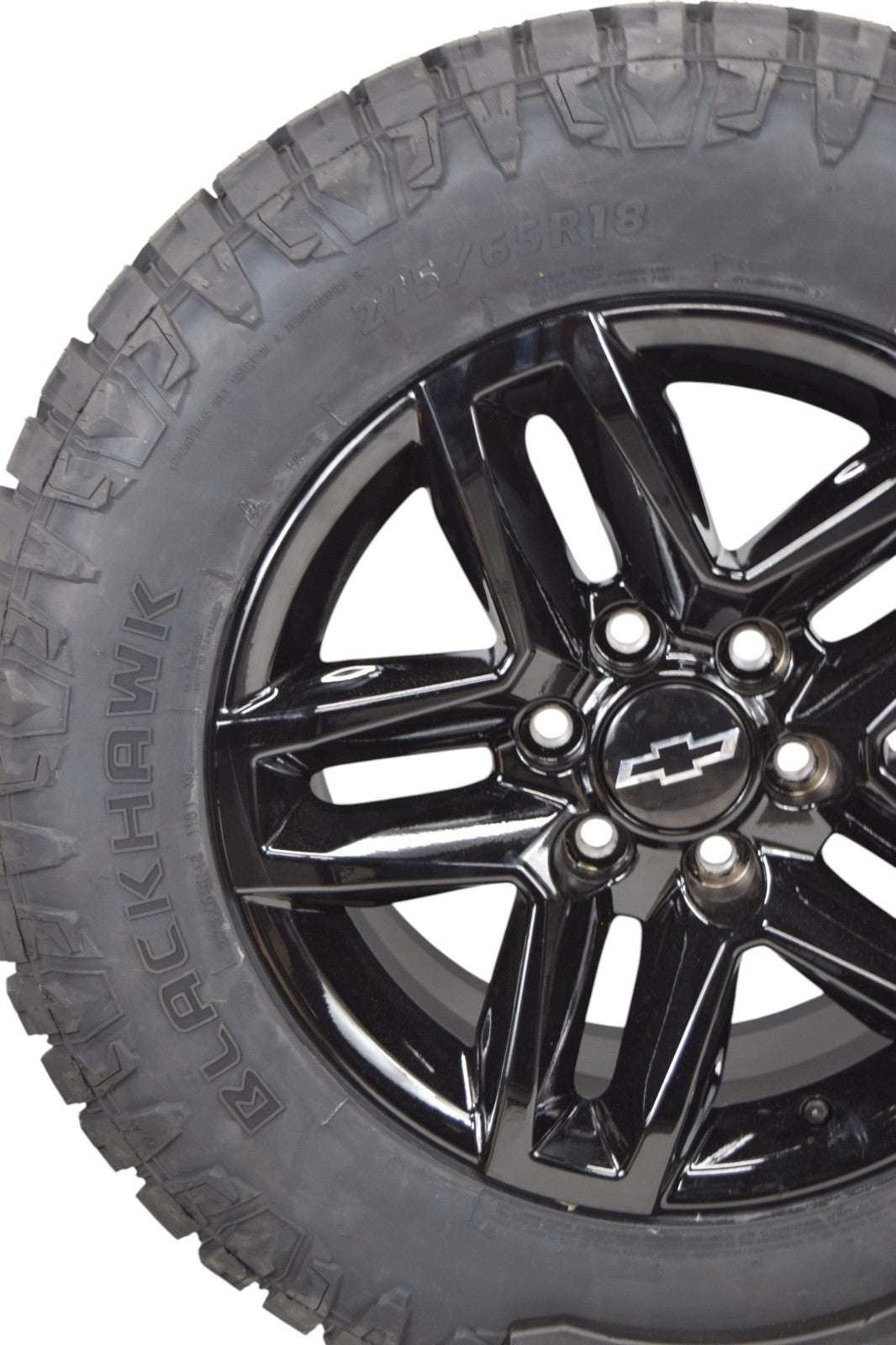 18" REPLICA Gloss Black Chevy Silverado Tahoe Wheels Rims Tires Blackhawk R/T