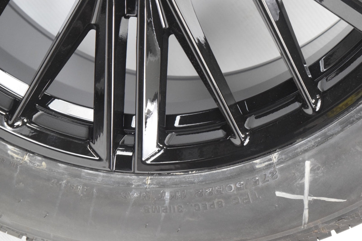22" GMC Yukon ZL1 Style Replica Gloss Black Wheels Rims Tires W/TPMS