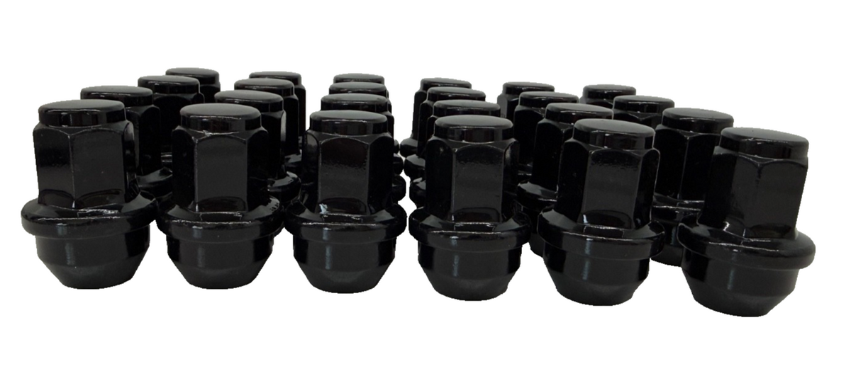 24pc M14x1.5 Black Lug Nuts 21mm Hex 45mm for 2015+ Ford F150 Expedition