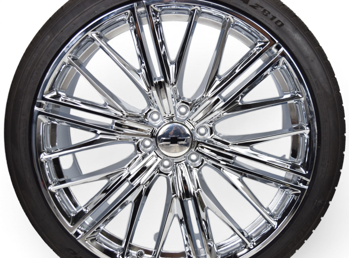 24" Chevy Silverado Tahoe Chrome ZL1 Replica Wheels Rims Tires Atturo AZ810