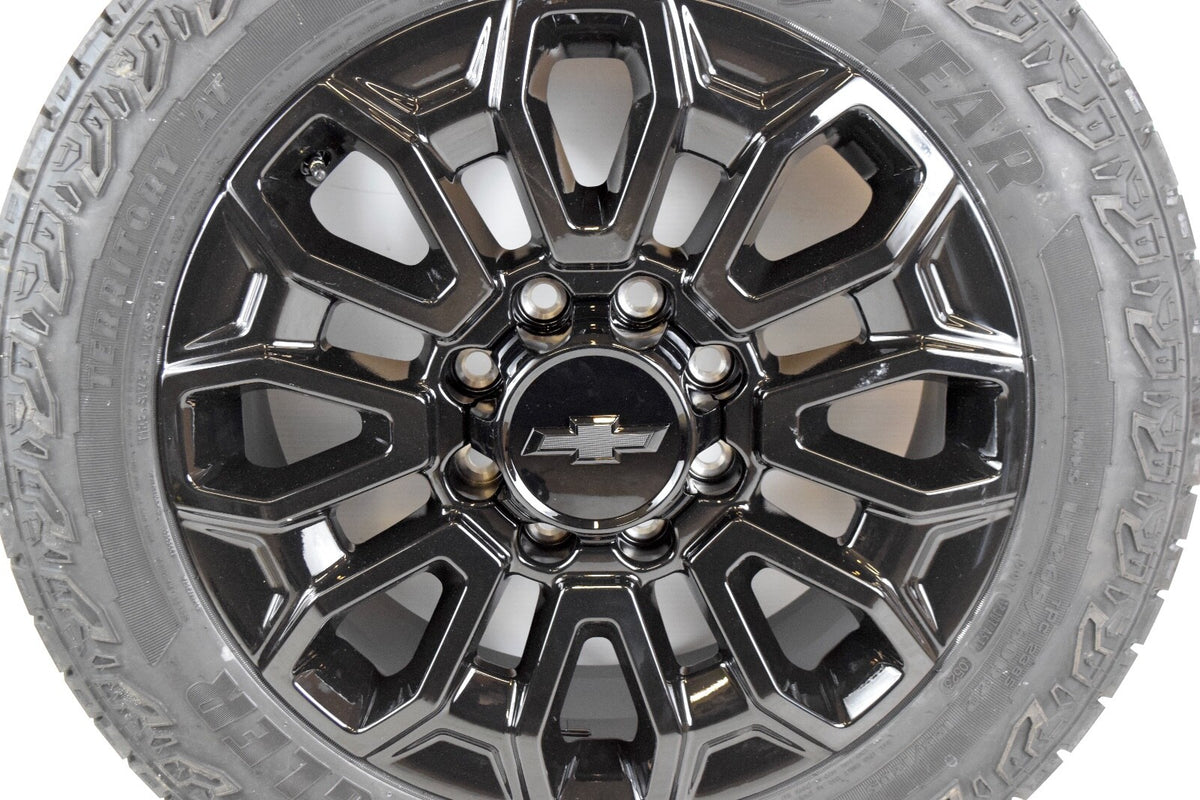 22" REPLICA Gloss Black Chevy Silverado HD 2500 3500 Wheels Rims Goodyear
