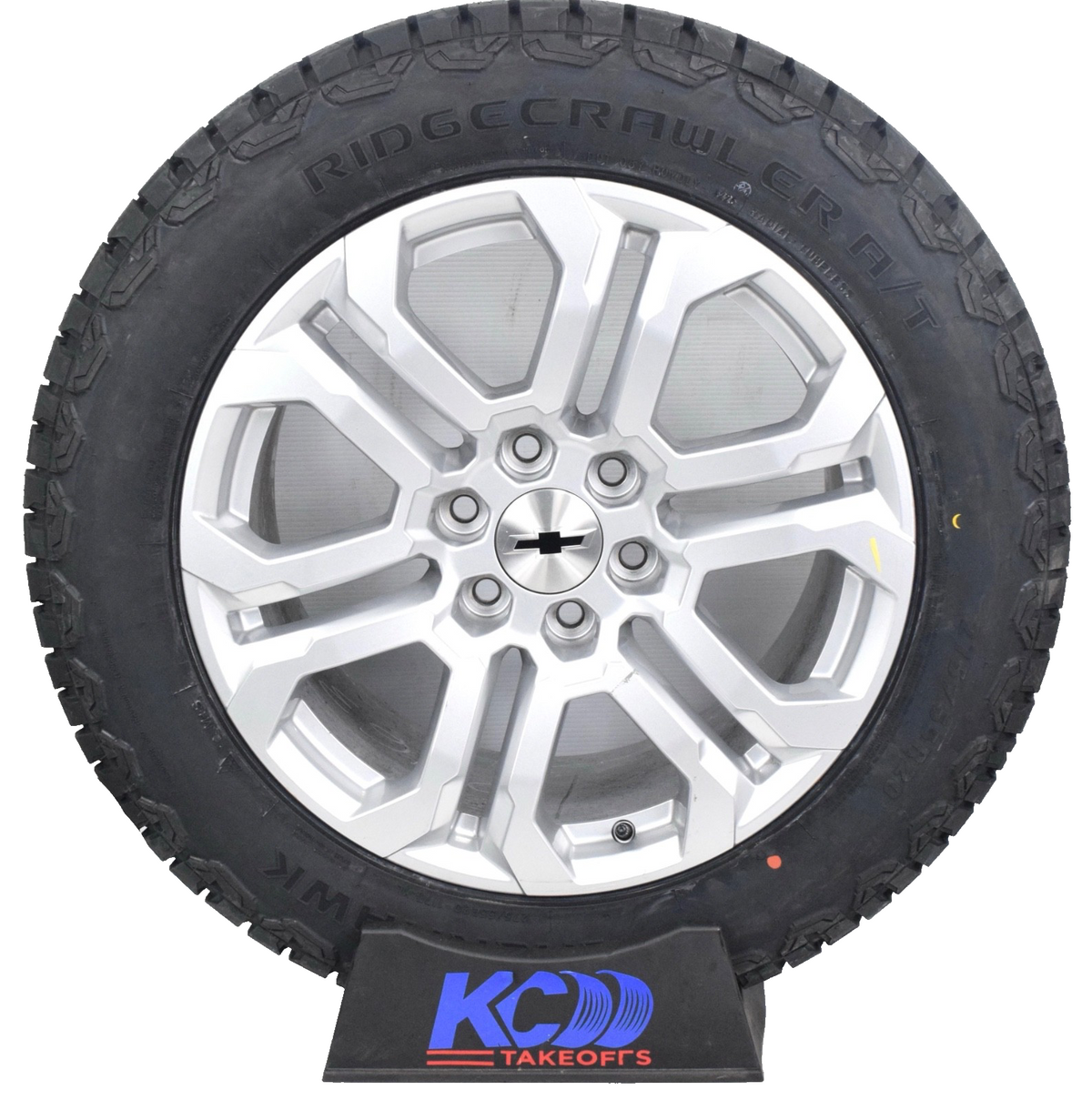20" NEW Chevy Silverado Tahoe Silver OEM wheels rims tires 275/55R20 A/T Tires