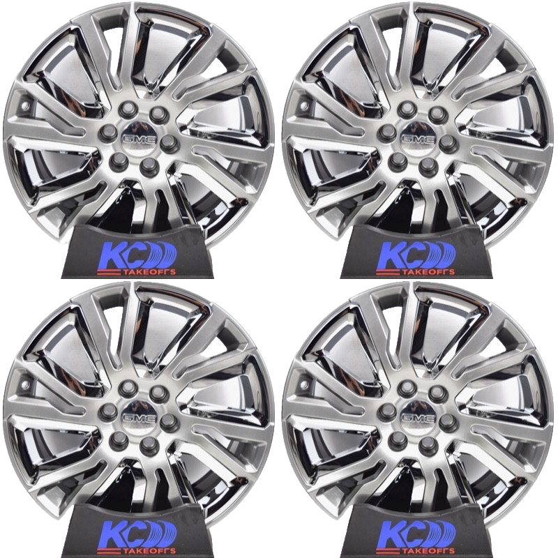 22" GMC Sierra Yukon Denali Factory OEM Silver and Chrome Rims Wheels 23377419