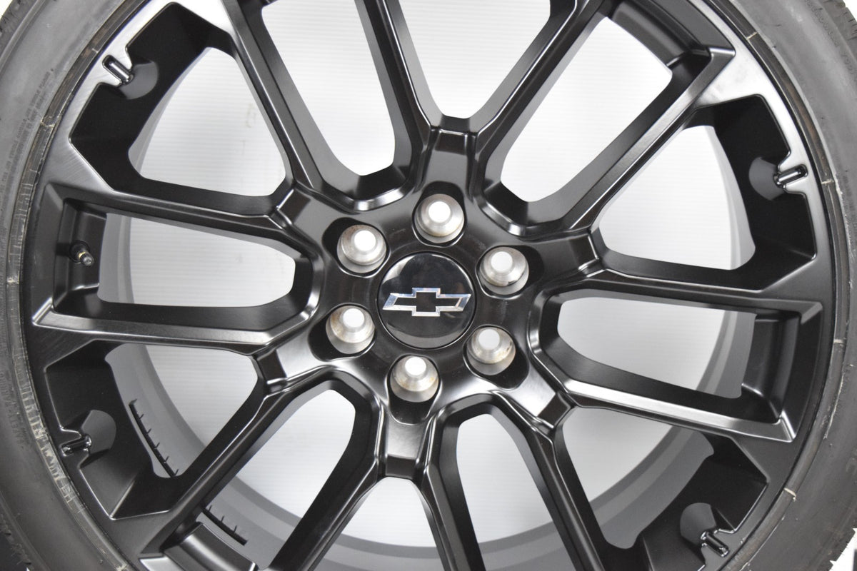24" Chevy Silverado Tahoe Replica Satin Black Wheels Rims Tires SRV