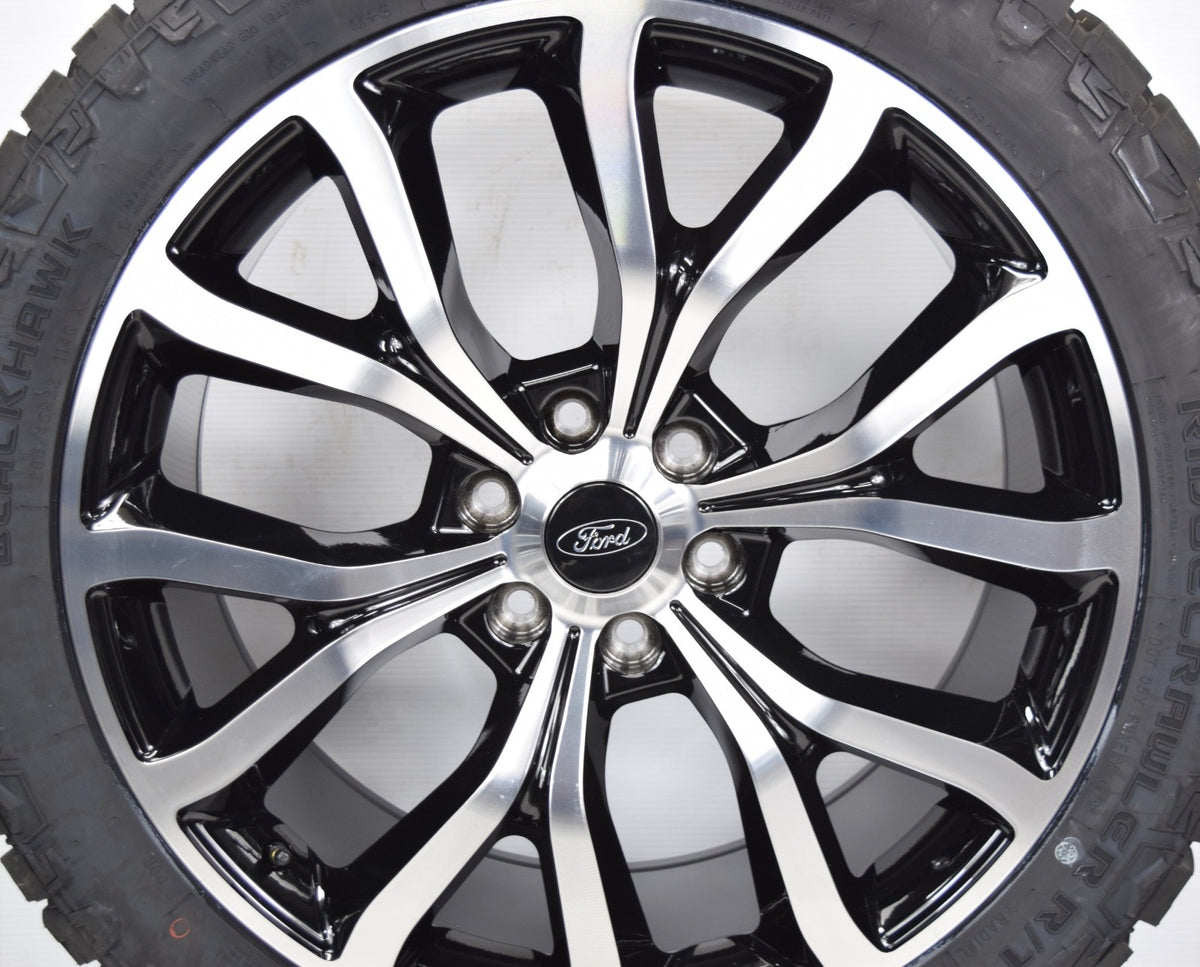 22" Ford F150 Replica Black Machined Expedition Wheels Rims Tire F150 RT