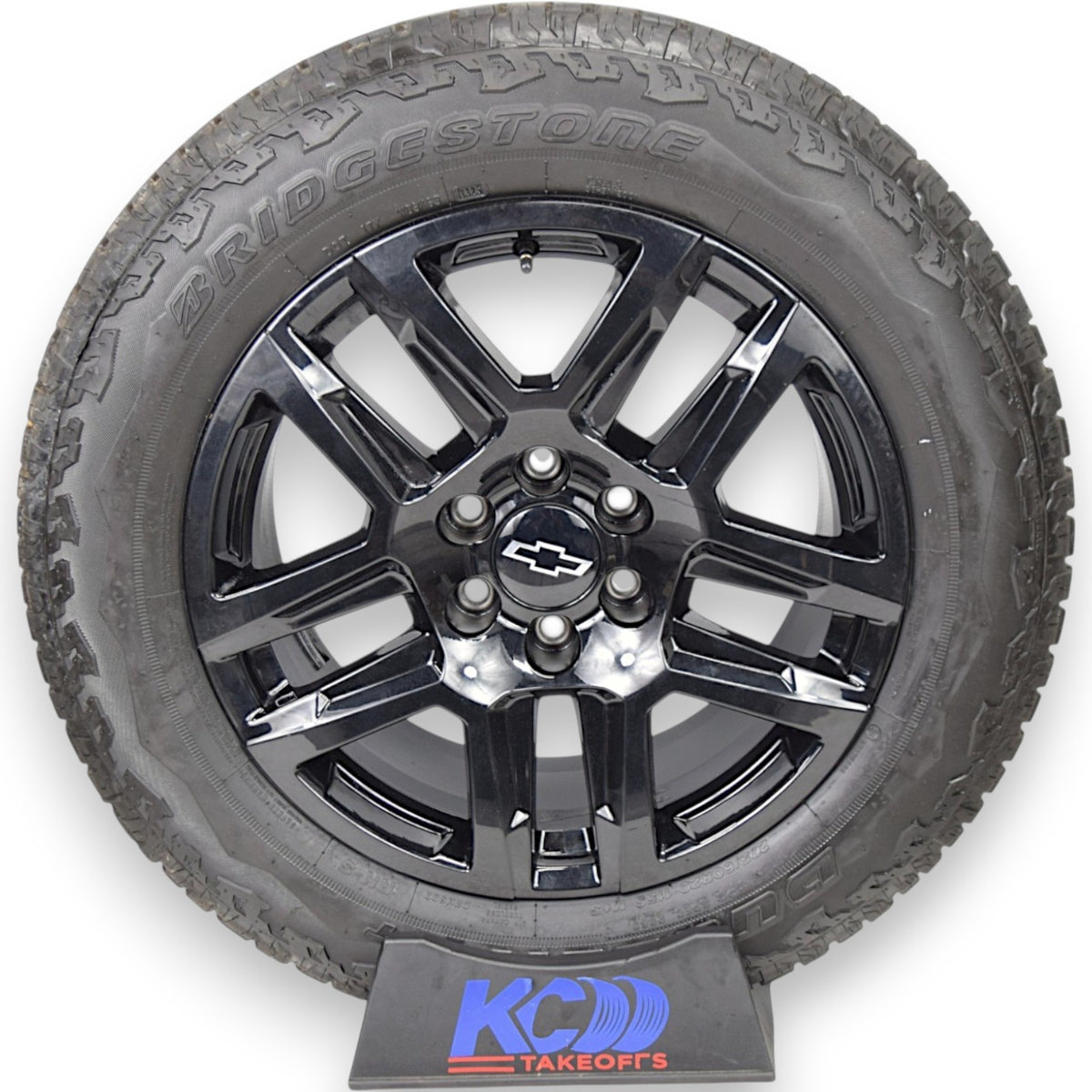 20" Chevy Silverado Tahoe Black OEM Trailboss Wheels Rims Tires Bridgestone 2026