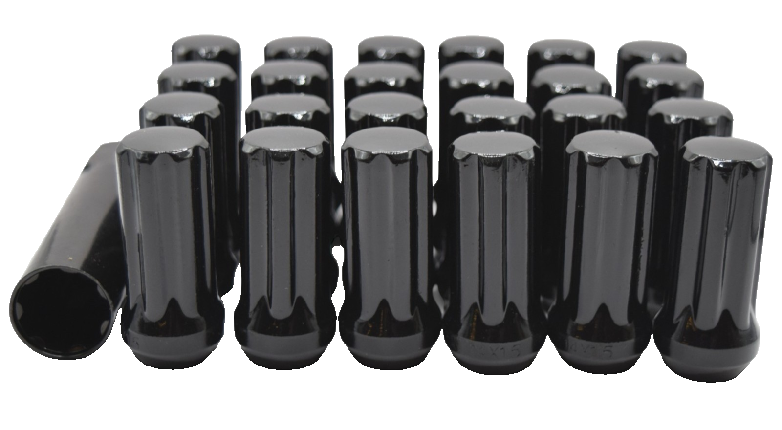 24pc M14x1.5 Black Spline Lug Nuts Key for Silverado Sierra Tahoe Yukon