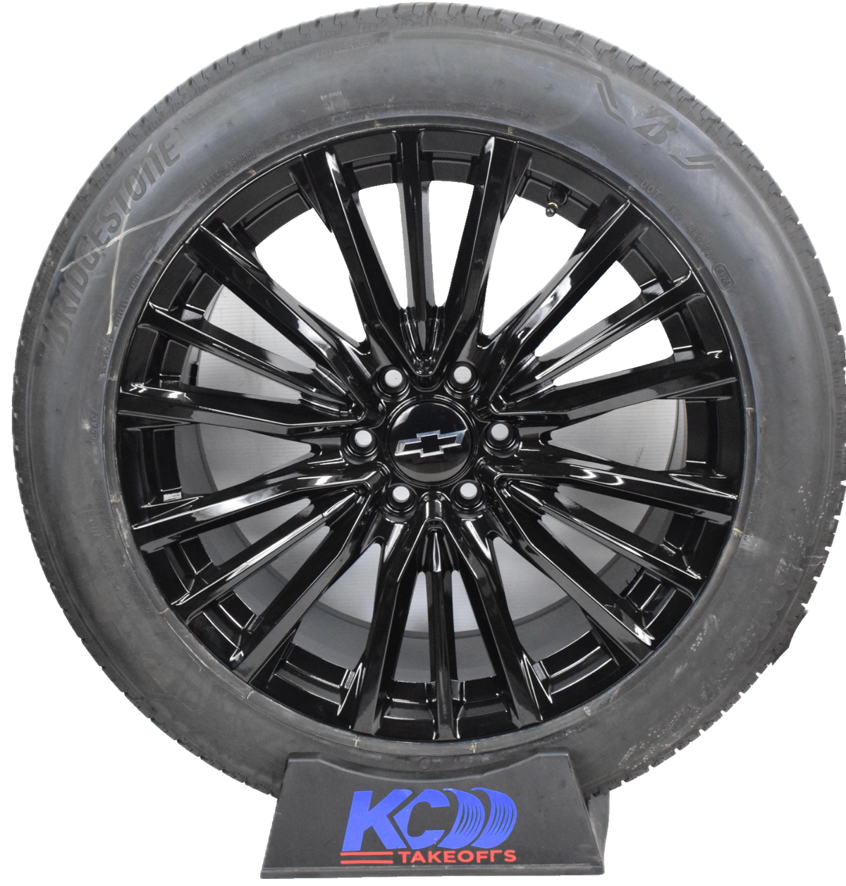22" Chevy Silverado Escalade V Style Replica Gloss Black Wheels Rims Tires TPMS
